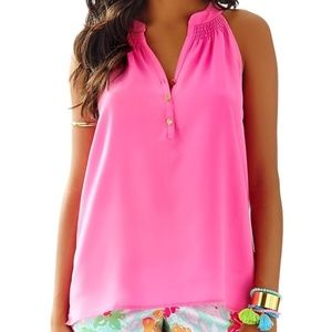 Pink Lilly Pulitzer Flamingo Pink Bailey Top M